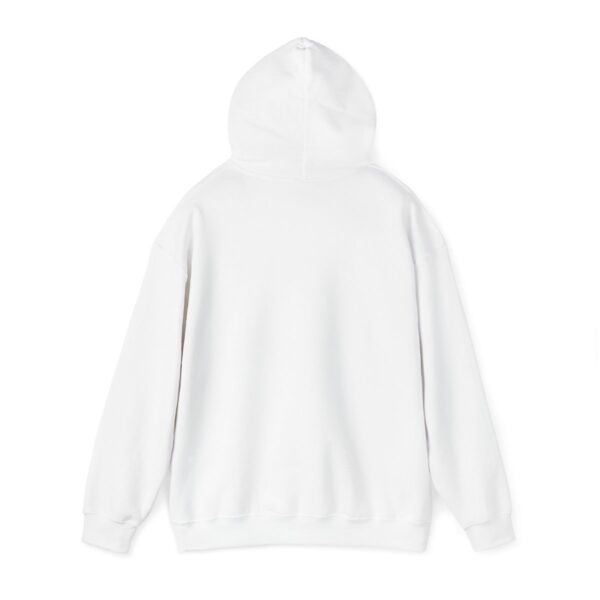 A white hoodie with a picture of a person on it.